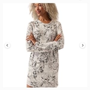 Athleta Balance Dress Sz XL Eden Floral Gray Pattern Very Good Used Condition